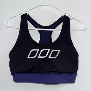 Lorna Jane Sports Bra Size M Racerback Blue Removable Pads Yoga Workout Fitness